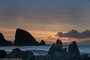 Orange sky over Ballydowane cove