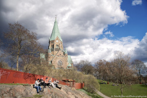 Chilling in front of the Sofia Kyrka