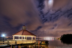 Moon over the Suriname river